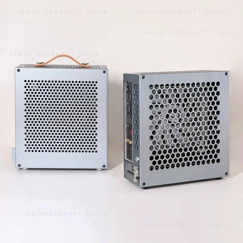 BUG-D1 DC-ATX Power Supply Half-Height Knife-Cut Mini-ITX Case Soft Router Aluminum Alloy Barebone Case1PC