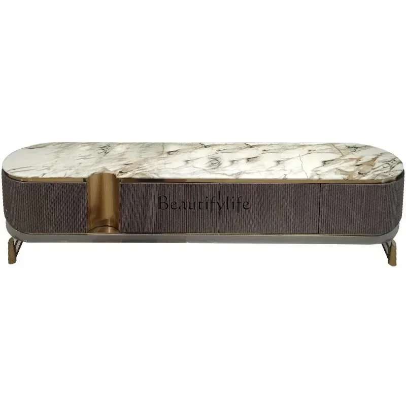 FGModern Light Luxury TV Cabinet Villa Suite Model Room Household Marble Floor Cabinet
