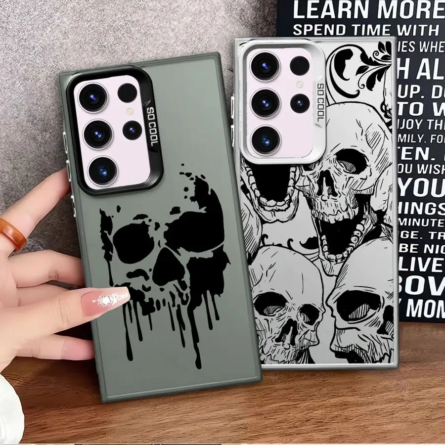 مرعبة كول الجمجمة لينة غطاء الهاتف حقيبة لهاتف سامسونج غالاكسي S21 نوت 20 الترا S20 FE S24 الترا S25 S22 الترا S23 S25 زائد S24 #5