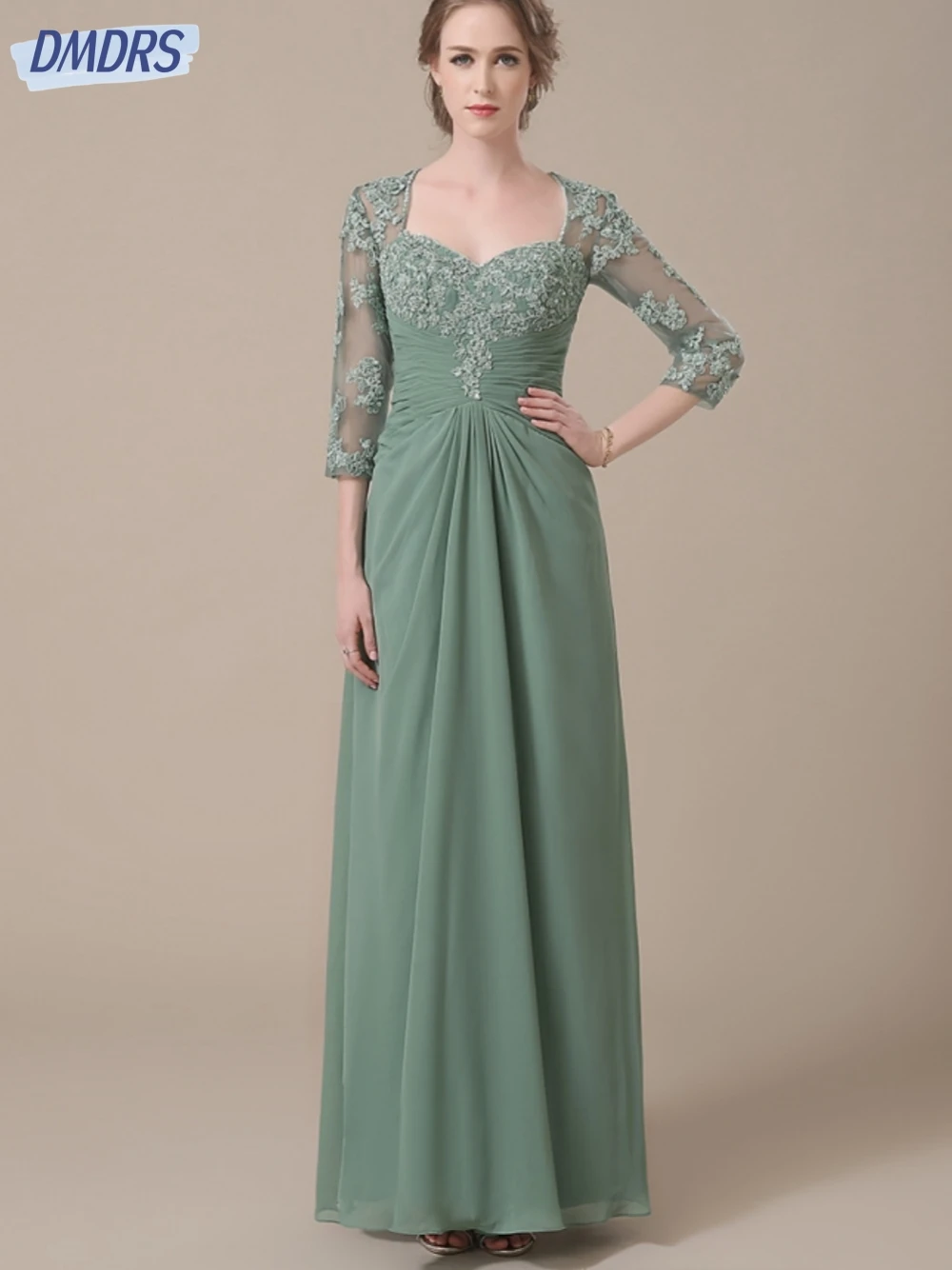 Robe de soirée en mousseline de soie, élégante, col en cœur, ligne A, classique, pour mère de la mariée, pour patients