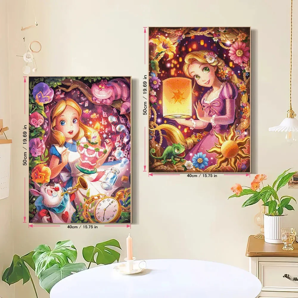 Disney AB lukisan berlian Rapunzel & Stitch kartun mosaik berlian imitasi bordir DIY Kit jahit silang hadiah Dekorasi Rumah