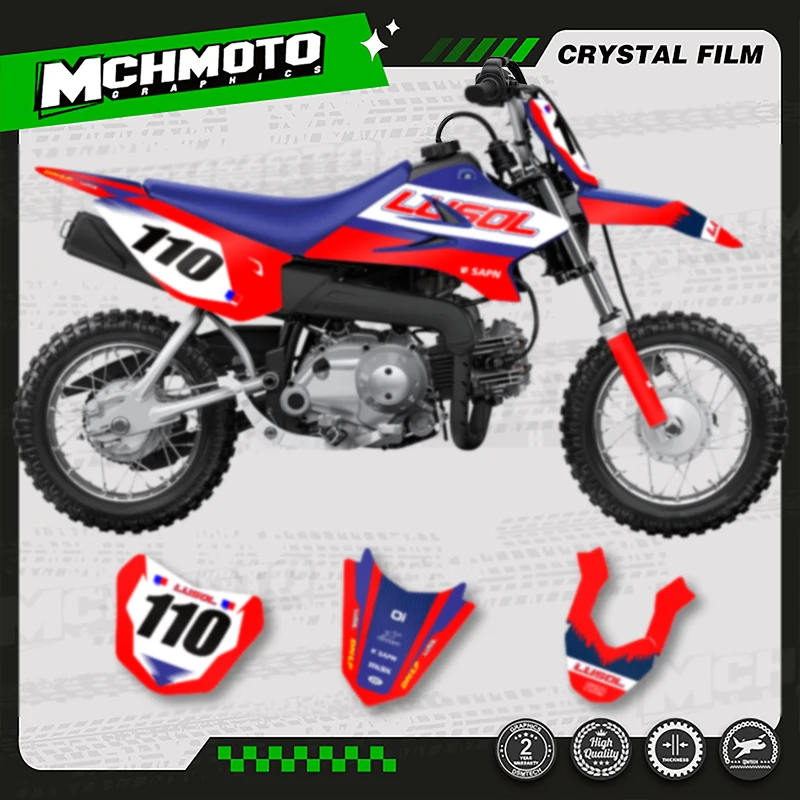 

MCHMFG Motorcycle Graphics Background Deco Stickers Kits For YAMAHA TTR50 2006-2021 TTR 50Number Name Custom