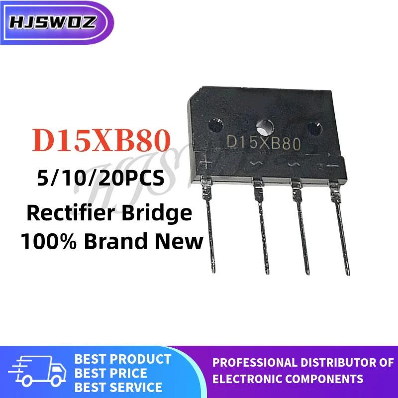 5-20PCS D15XB80 D15 XB80 D15 XB80 ZIP-4 Rectifier bridge stacking bridge flat Bridge Rectifier Brand New