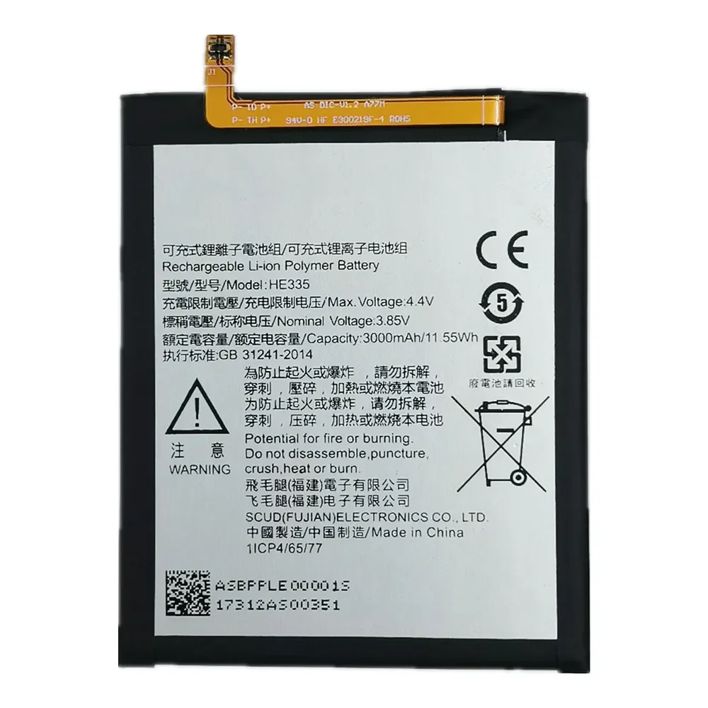 HE335 Original Phone Battery For Nokia 7 Nokia7 N7 / Nokia 6 Nokia6 N6 TA-1000 TA-1003 TA-1021 TA-1025 TA-1033 TA-1039 3000mAh