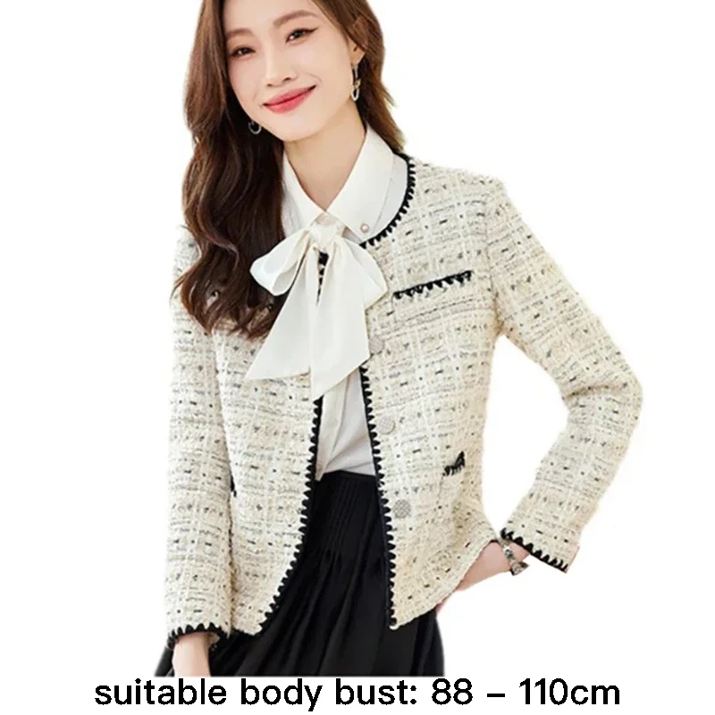 

High quality wool blend blazer for women short jacket single breasted autumn winter 2023 elegant fashion clothes - beige