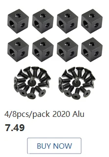 8 stücke Schwarz 3 Weg End Winkel Halterung Anschlüsse Für Europa Standard Aluminium Extrusion Profil 2020 Serie Buchse 6mm mit Schrauben – Detail 8