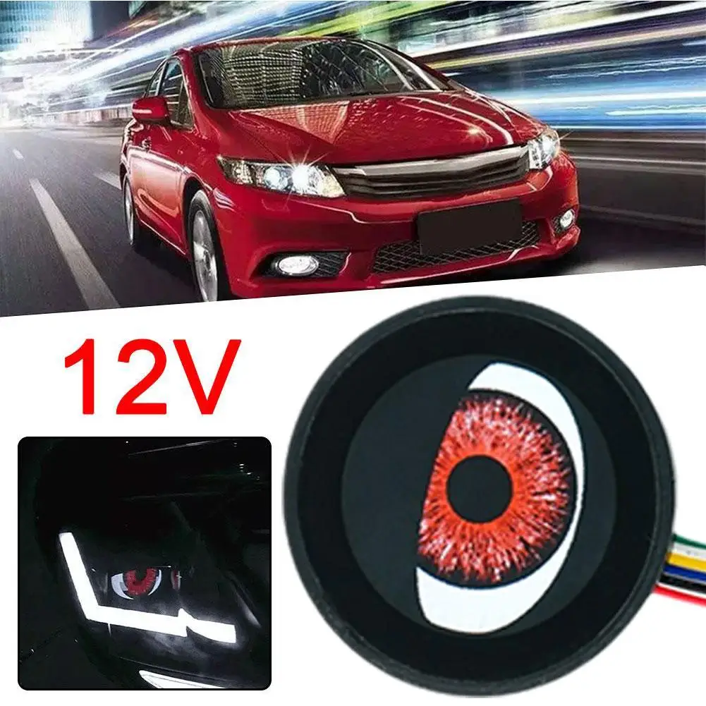 The Eye Of No. 9 12V Car Devil Eyes Light LED Headlight Auto Universal Logo Assembly Blink Eagle Car Lamp Eye Accessories L U2I9