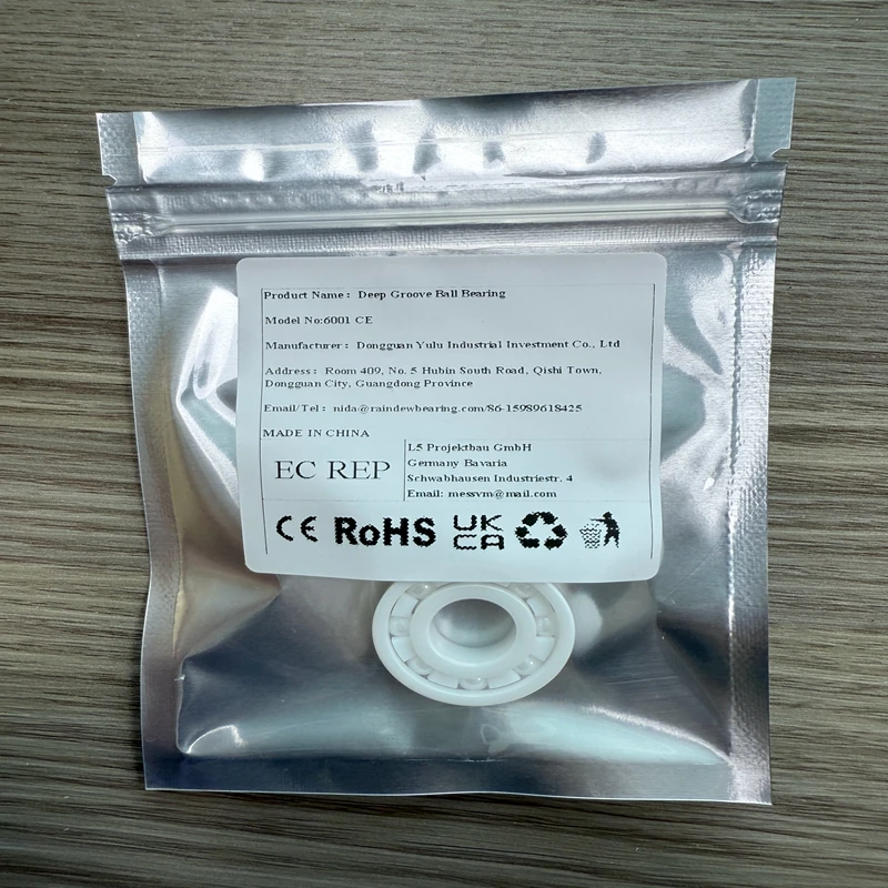 

5PCS 6001CE 12X28X8mm Full Ceramic Bearing ABEC-9 Zirconia High Speed Corrosion Proof Non-Magnetic Bearings for Pump/Motor