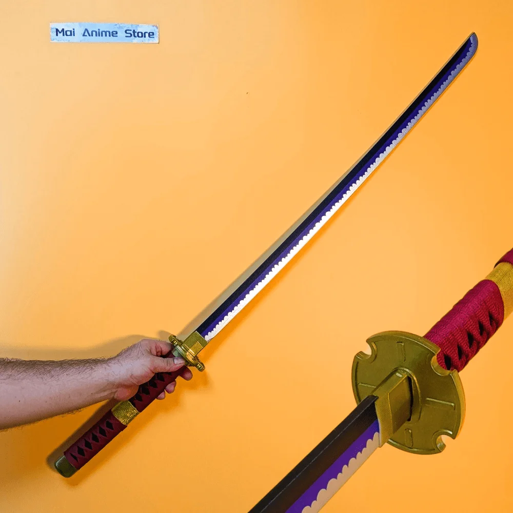 40 pollici Roronoa Zoro Katana Reale Completo Katana Giapponese Anime Cosplay Prop Originale Samurai Sabre Spada di Legno Ninja Coltello Giocattolo Regalo