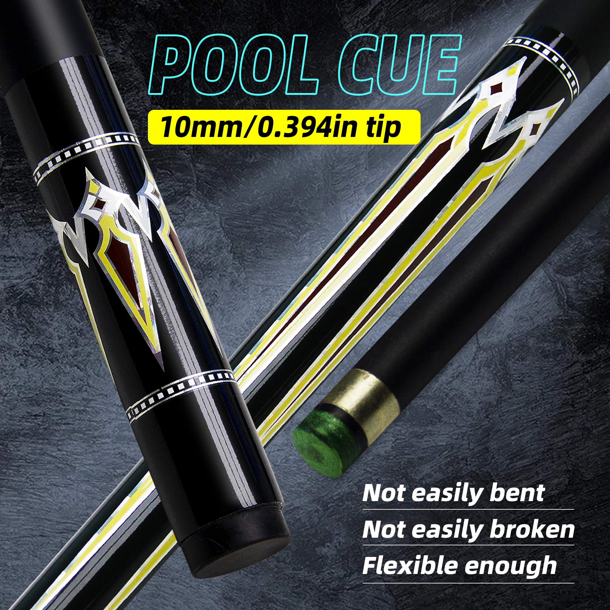 

10mm Composite Carbon Fiber Cue American/English/Snow Billiards General, Multi - Layer Leather Ferrule, Durable Professional Cue
