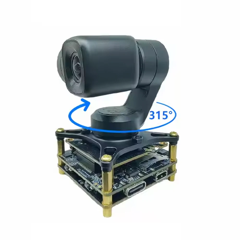 

11MP 3 Axis Gimbal PTZ Camera Module 1/2.49" CMOS Robot Vision Camera 4K 60FPS Mini WIFI Webcam Board Camera Module