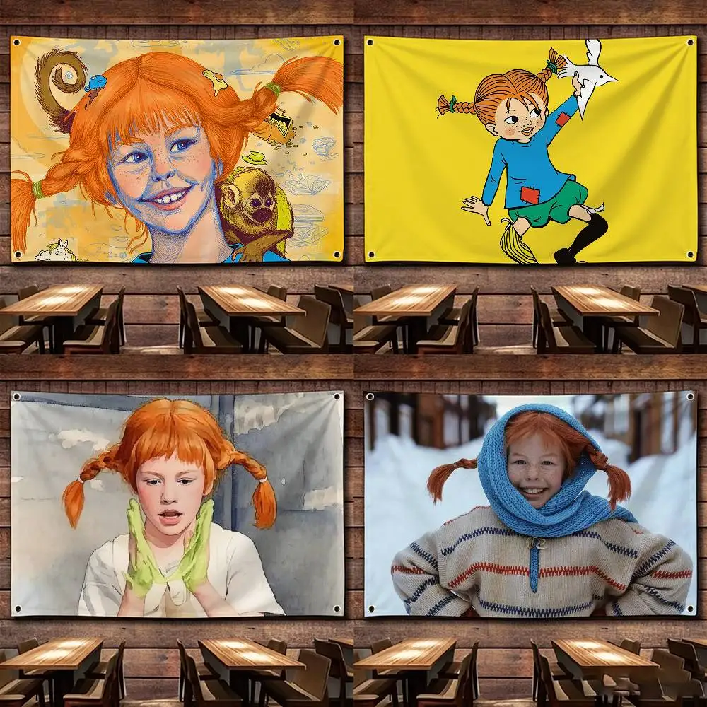 P-Pippi Longstocking   Flags Suitable For Party Club Outdoor Interior Wall Decoration Banner Fans Gift