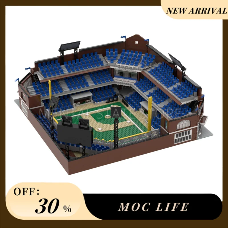 NEW 7313PCS Customized MOC Baseball Stadium - Minifigure Scale Building Blocks Technology Bricks DIY Creative Assembly Toy Gifts