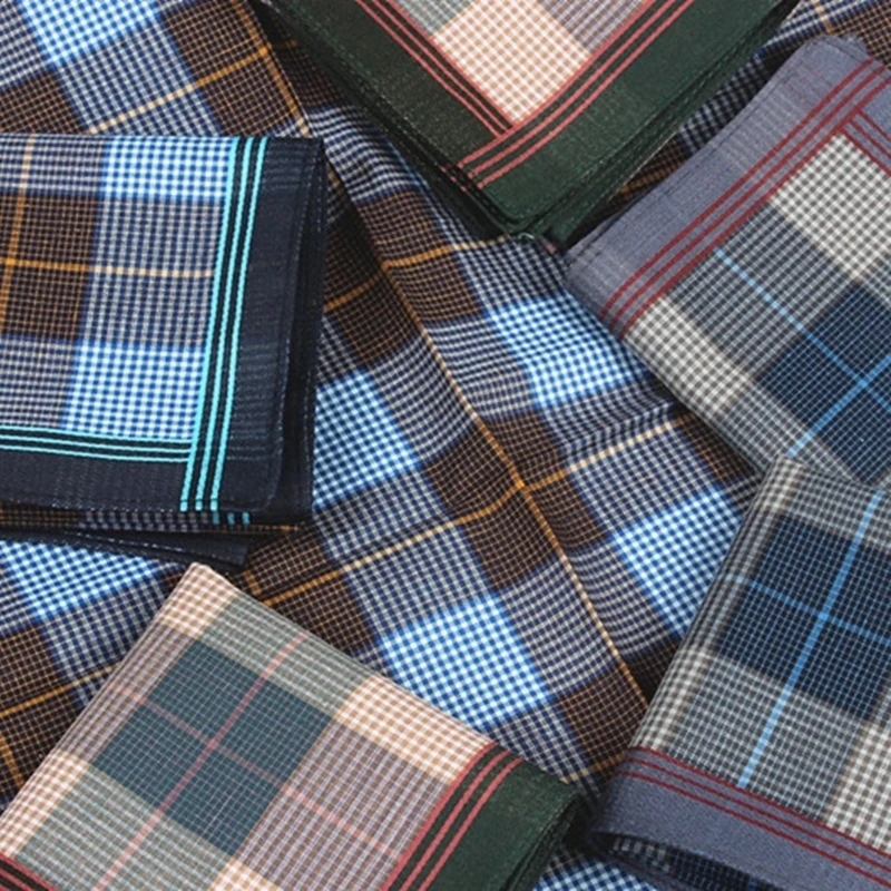 40x40cm Male Lattice Handkerchiefs Random Color Hankies Pocket Lattice Pattern Pocket Square Handkerchiefs for Male