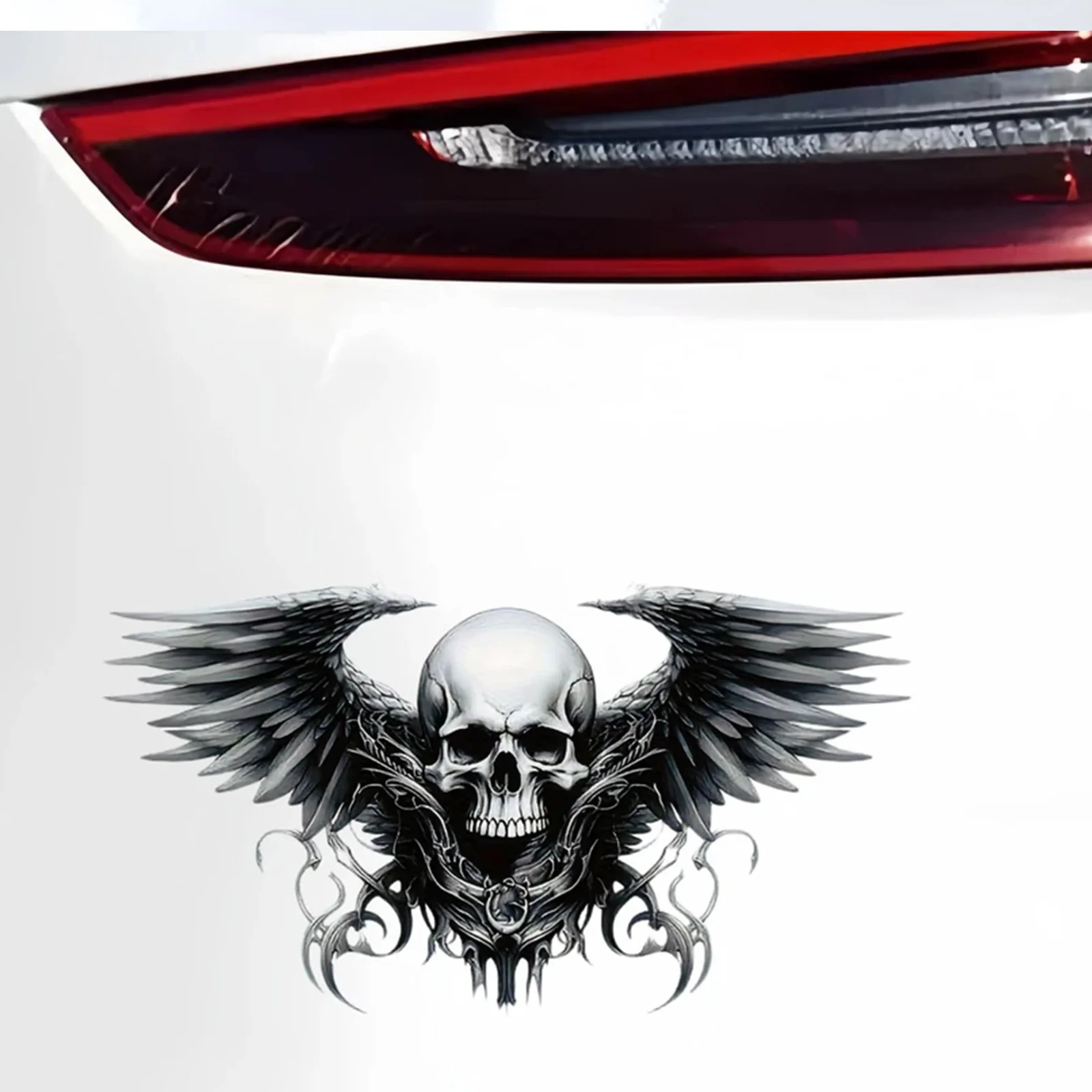 16x8cm gevleugelde schedel autobumper raamstickers voor auto vrachtwagen bestelwagen mode stickers vinyl materiaal stickers