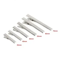 Pinzas de cocodrilo de Metal para el pelo, accesorios de joyería, 50 piezas, 30mm/40mm/45mm/55mm/65mm/75mm