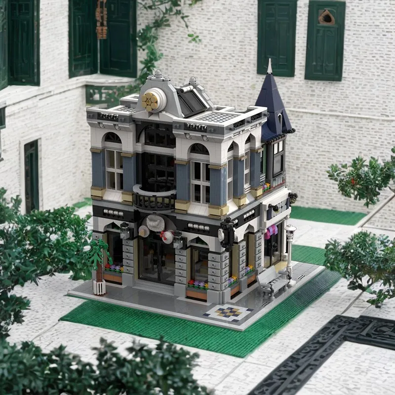 

Набор кирпичей для кофейни, 2551 шт., наслаждайтесь креативным зданием и развлечением демонстрации, идеально подходящим для любителей архитектуры