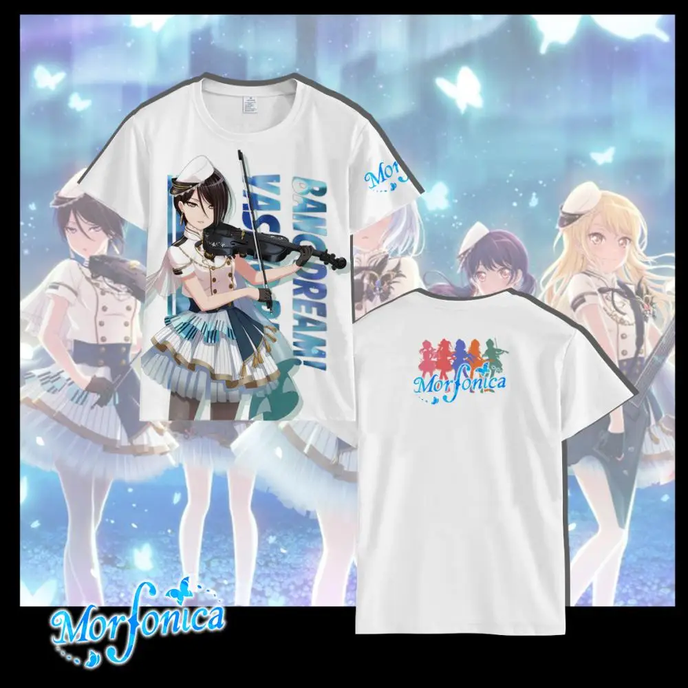 BanG Dream! Мужская и женская одежда с принтом манги, модная брендовая футболка с круглым вырезом для отдыха, стильная летняя уличная футболка с короткими рукавами