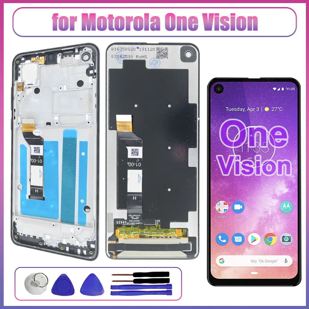 Schermo a cristalli liquidi Display originale da 6,5 ​​adatto Compatibile con Motorola One Fusion Plus LCD XT2067-1 / 2/3 Assemblaggio del digitalizzatore del touch screen adatto Compatibile con Moto