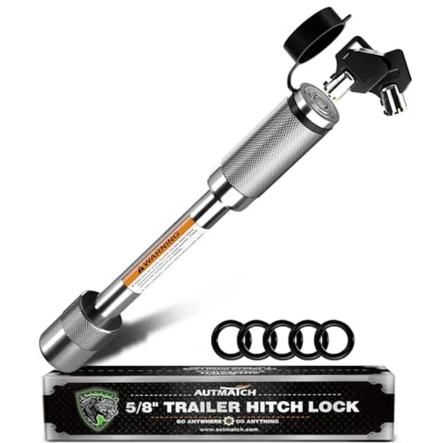 

Trailer Hitch Lock 5/8" - 3" Extra Long Span and Anti-Theft Hitch Locking Pin, Fits Class III IV 2" Receivers, Heavy Duty Towin