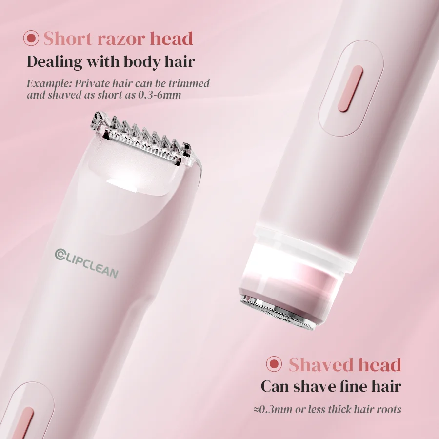 2 in 1 Women Electric Shaver, Dual Head Bikini Trimmer for Bikini Underarm Leg Arm Body Face