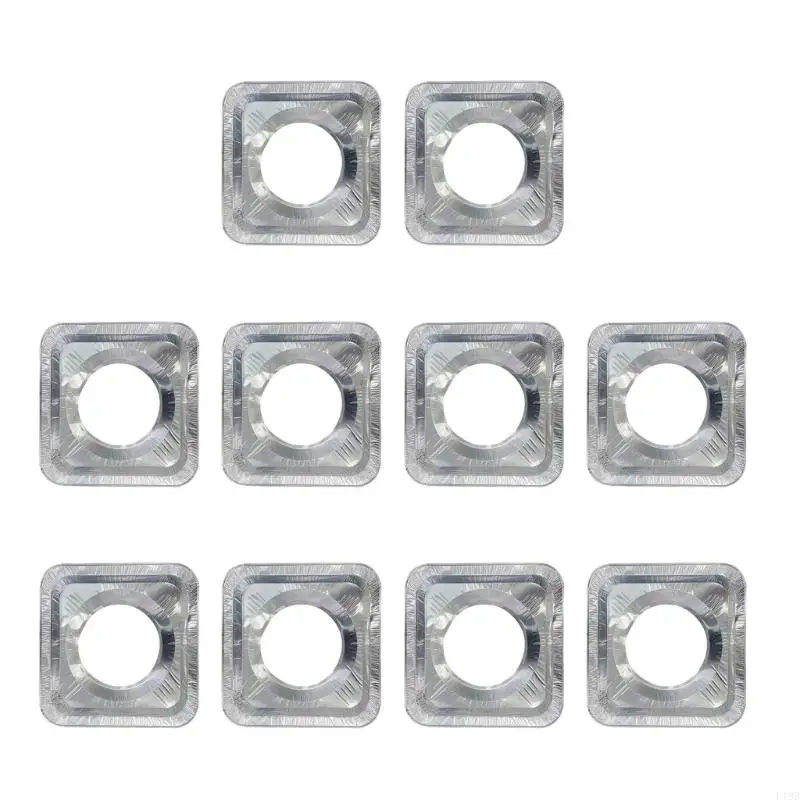 F19B Pack of 10 Tin Stove Liners Oil Proof Covers Gas Stove Liners for Gas Burners