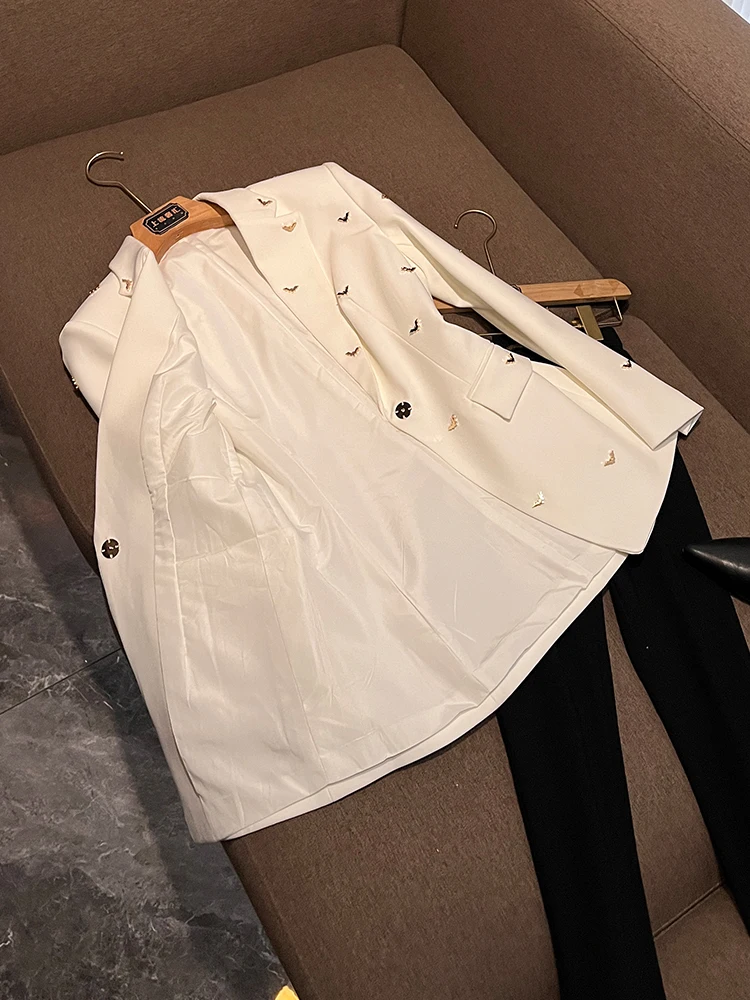 Schickes Design Star Faion Bat Bead Slim Fit Midi-Länge Anzug Jaet A30 Commute Sle Long Sve Formal Damen Jaet