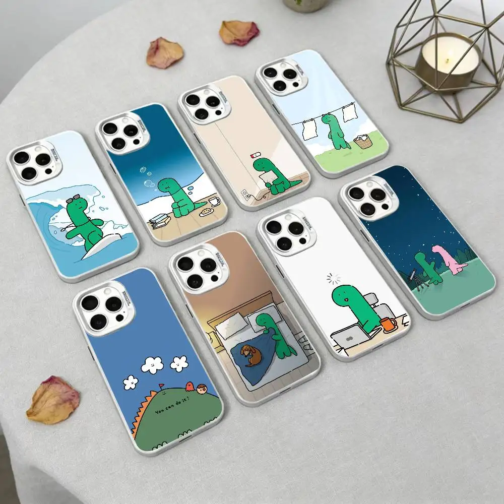 

J-JOGUMAN Studio Dinosaur Cut Phone Case For iPhone17, 16,15,14,13,12 Pro Max Black Candy Matte Shockproof Cover