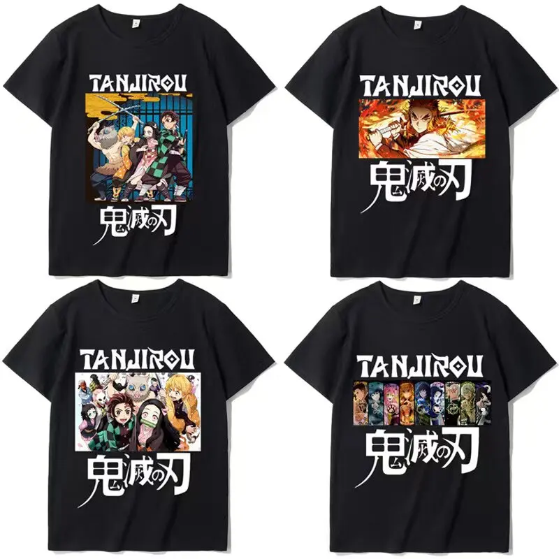 

Cartoon Animation Peripheral Ghost Blade Printed Men's and Women's T-shirts Tan Zhilang You Douzi Anime Leisure T-shirt