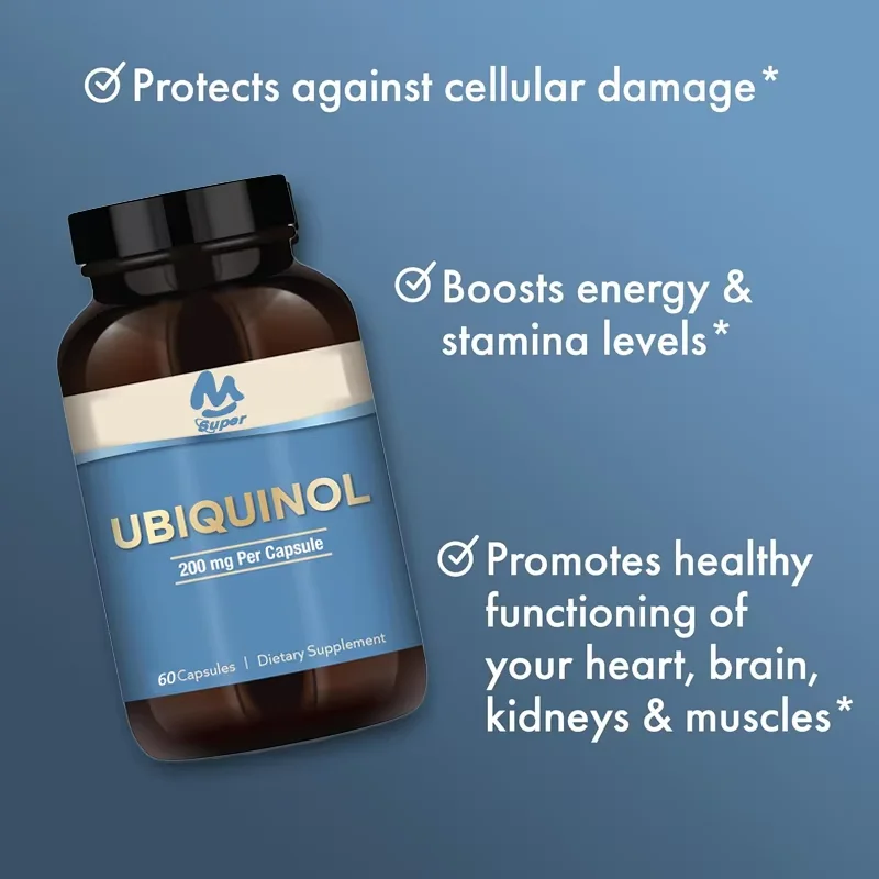 Ubiquinol, 60Capsules, 200 mg Per Capsule, Dietary Supplement, Supports Energy Production, Non-GMO