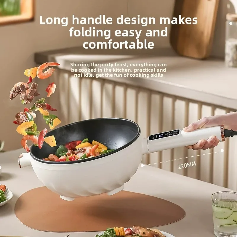 Electric Wok for Stir Frying Vegetables Multifunctional Non Stick Electric Wok Noodle Cooker Steaming Boiling Electric Hot Pot