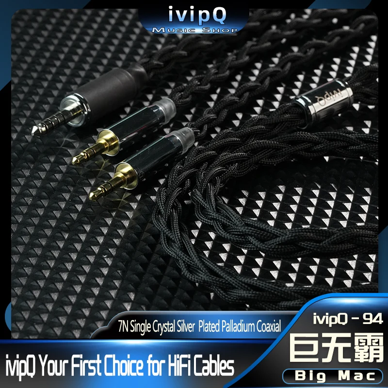 ivipQ-94 빅맥 하이엔드 홈 오디오 전용 하이파이 헤드폰 교체 케이블 4.4mm 더블 3.5mm 이어폰 용 Utopia AKG K812 SUSVARA