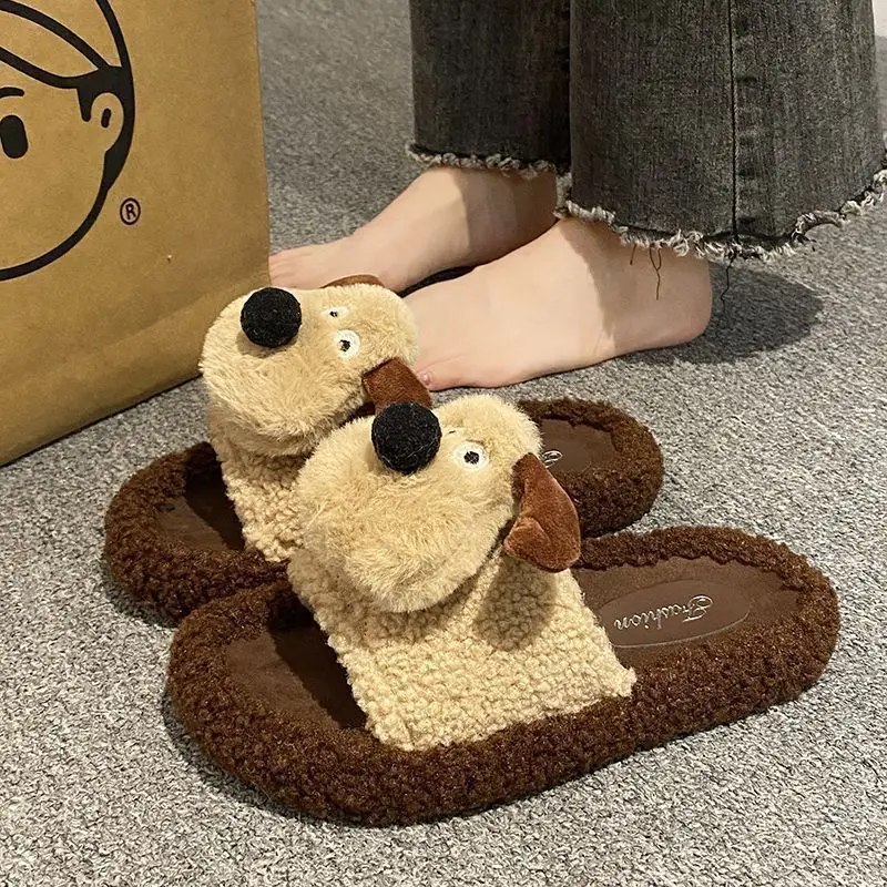 Wallace&Gromit creative autumn and winter home indoor student dormitory soft-soled half-slip slippers that can be worn outside