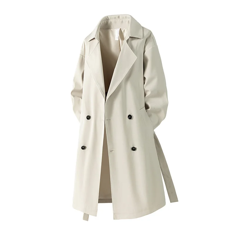 Men Long Casual Trench Coat Handsome Coat Spring Autumn Lapel Top Coat