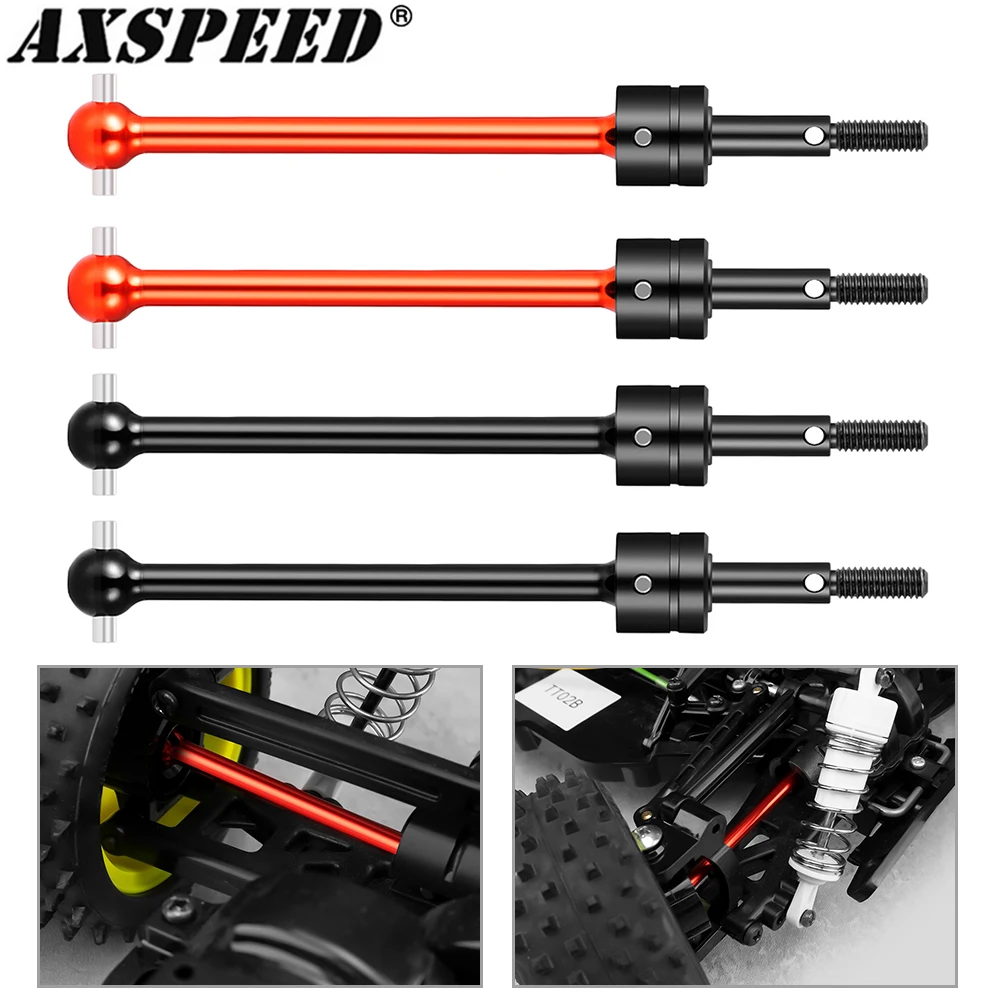 AXSPEED 1 Paar Stahl CVD Antriebswelle vorne hinten Universal Dogbone für 1/10 Tamiya TT02B RC Buggy Auto Upgrade Teile