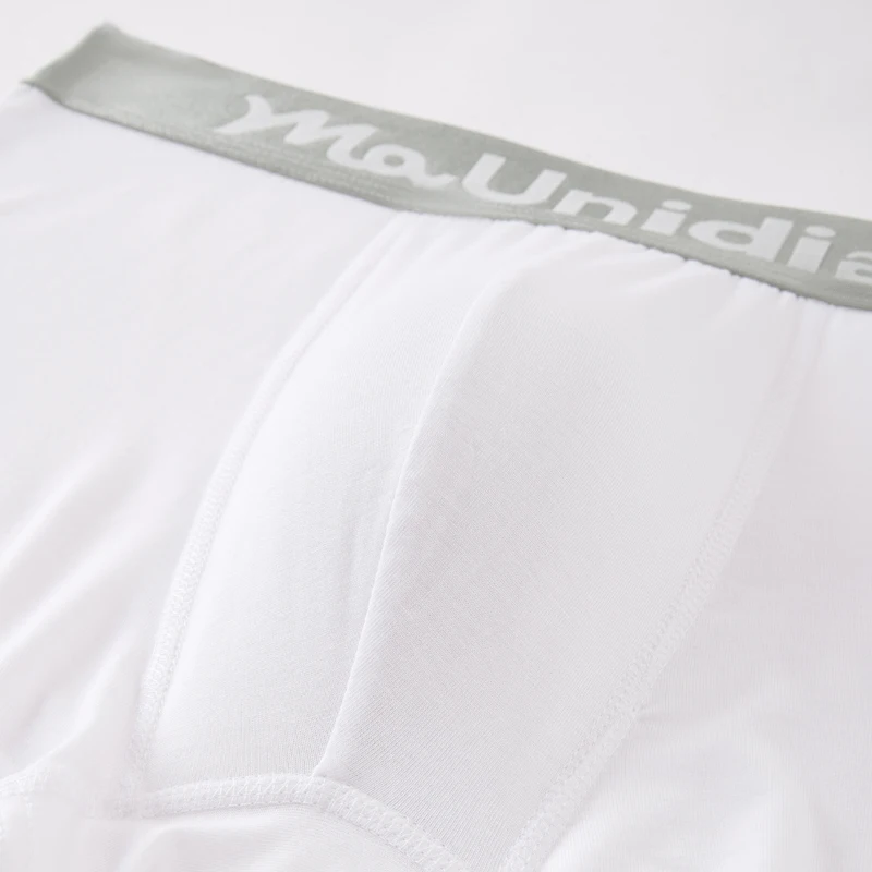 8pcs Bamboo Fiber Boxer Briefs White Men's Panties Letter Waistband Underwear Man Boxers Solid Color Boxershorts Men Underpants