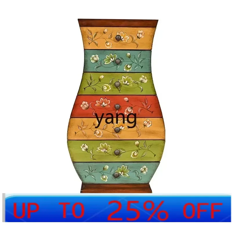 

LH solid wood painted seven-chest cabinet Chinese multi-layer drawer storage cabinet