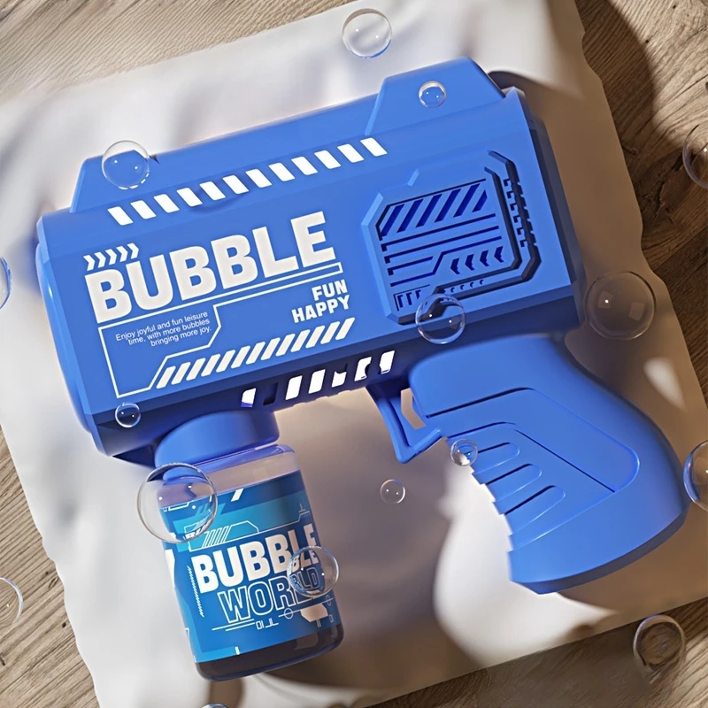 2025 New Square Bubble Machine 10-Hole Space Electric Bubble Machine Internet Celebrity Hot Handheld Bubble Gun Toy