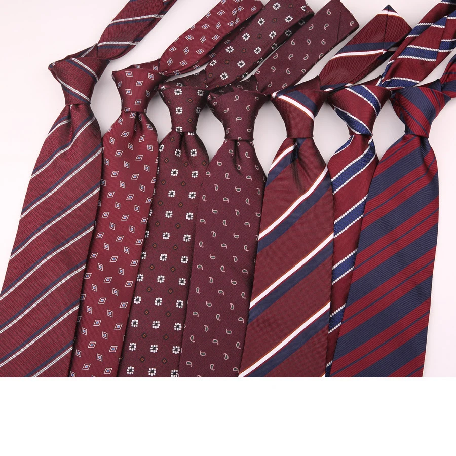 

Linbaiway 2023 Wine Red Neckties for Mens Polyester Formal Dress Gravata Corbatas Neck Ties Wedding Party Casual Cravat Bow Tie