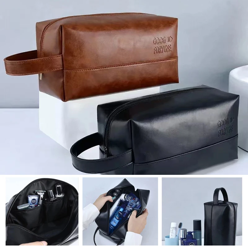 Traveling Washing Bags Can Handle Multi -Function Large -Capacity Makeup Bag Storage Bag For Men Woman  Leather Men Business Po