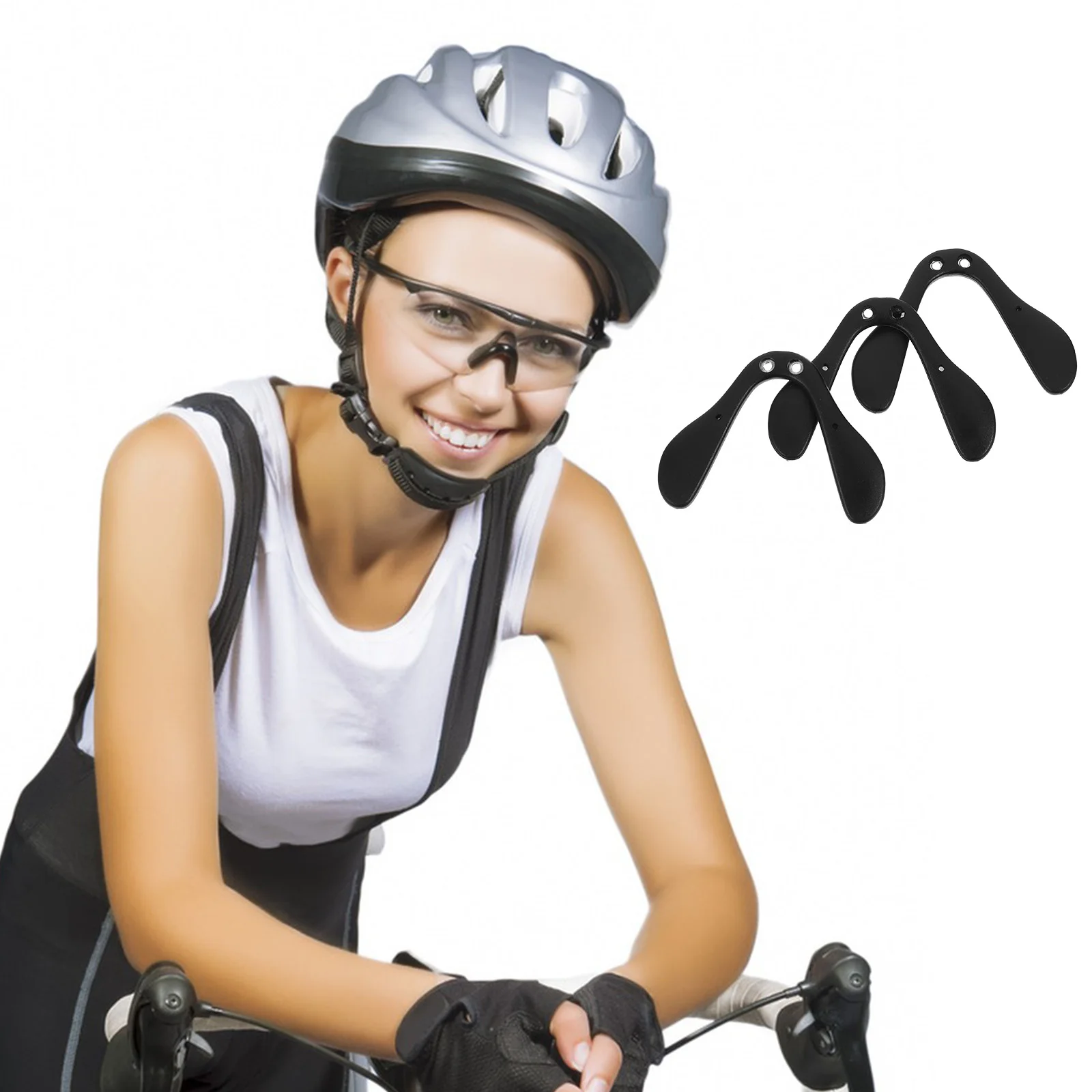 

3Pcs Cycling Glasses Nose Pad Outdoor Sports Cycling Glasses Nose Support Eyeglasses Pads Nosepads for Rest Black Guard Cushions