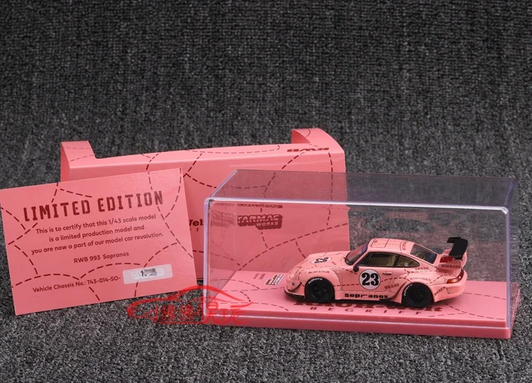 1:43 Porsche RWB 993 77 # Model symulacyjny ze zmodyfikowanego stopu 11, kolekcja zabawek dekoracyjnych dla dzieci, prezenty świąteczne dla dzieci