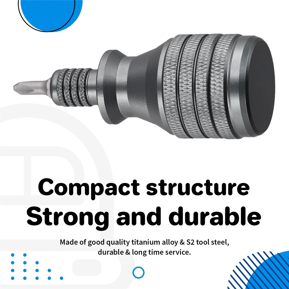 AU35 7 In 1 Mini Screwdriver Titanium Screwdriver 1/4 Inch Magnetic Phillips Torx Screw Driver Bit Kit Home Repair Tools