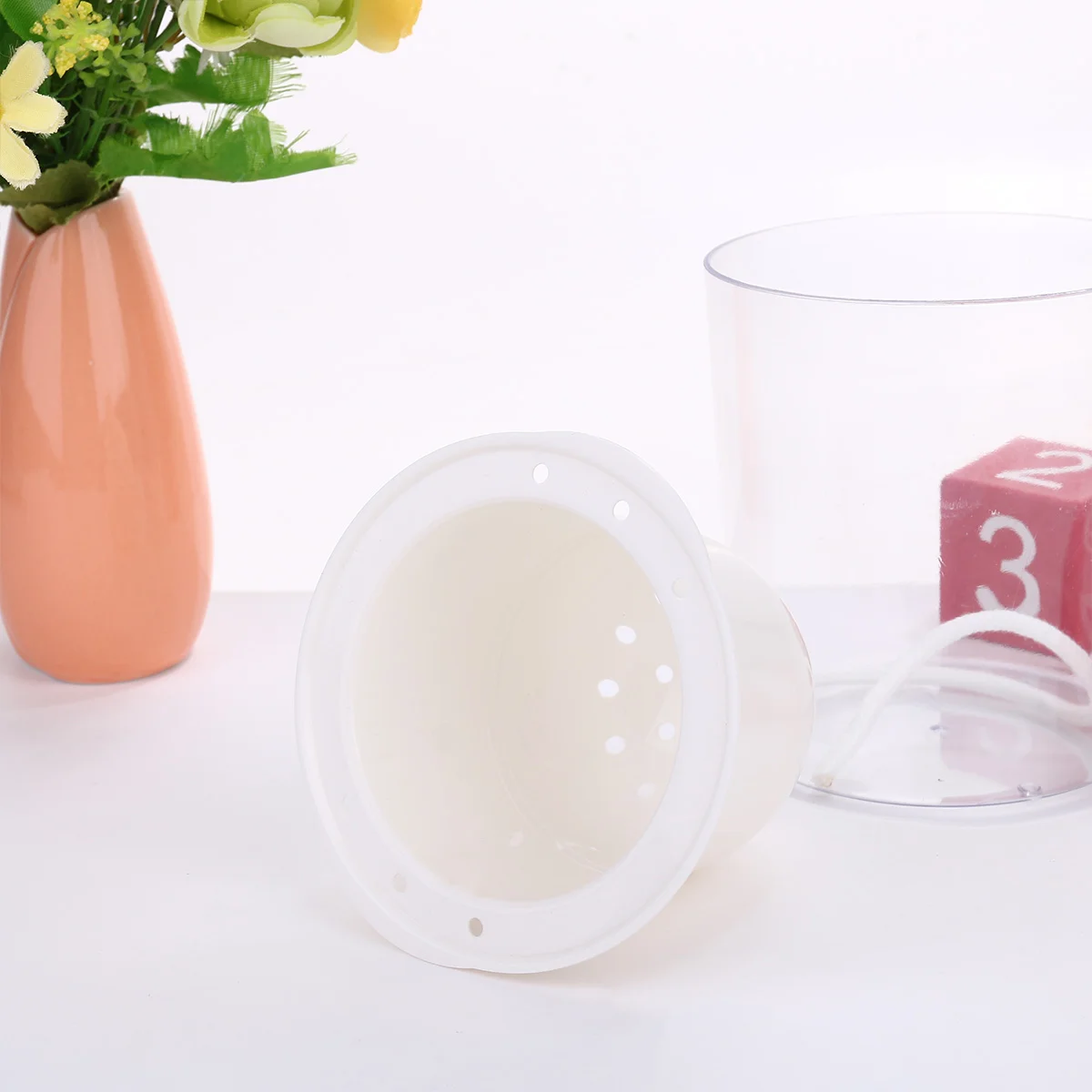 2 pçs plantador de corda de algodão auto rega vaso de armazenamento automático transparente plantas titular