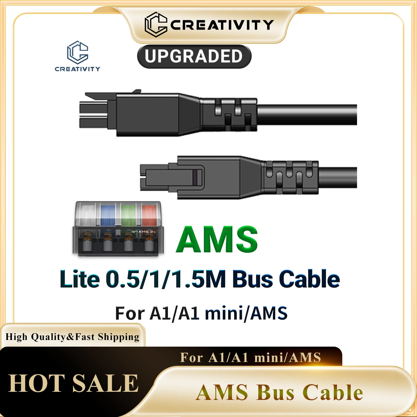 

Bambu Lab AMS Lite 0.5M/1M/1.5M 4 Pin Extension Cable with MagRing For Bambulab A1/A1mini 3D Printer