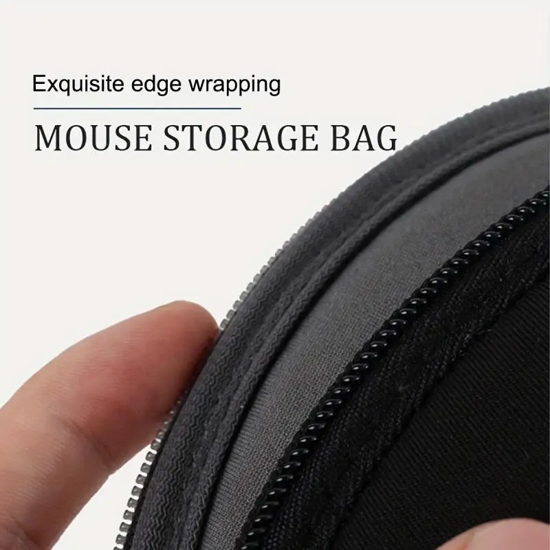 Universal Computer Mouse Pad With Zip Foldable Office Multi-functional And Headphone Storage Bag Accessories