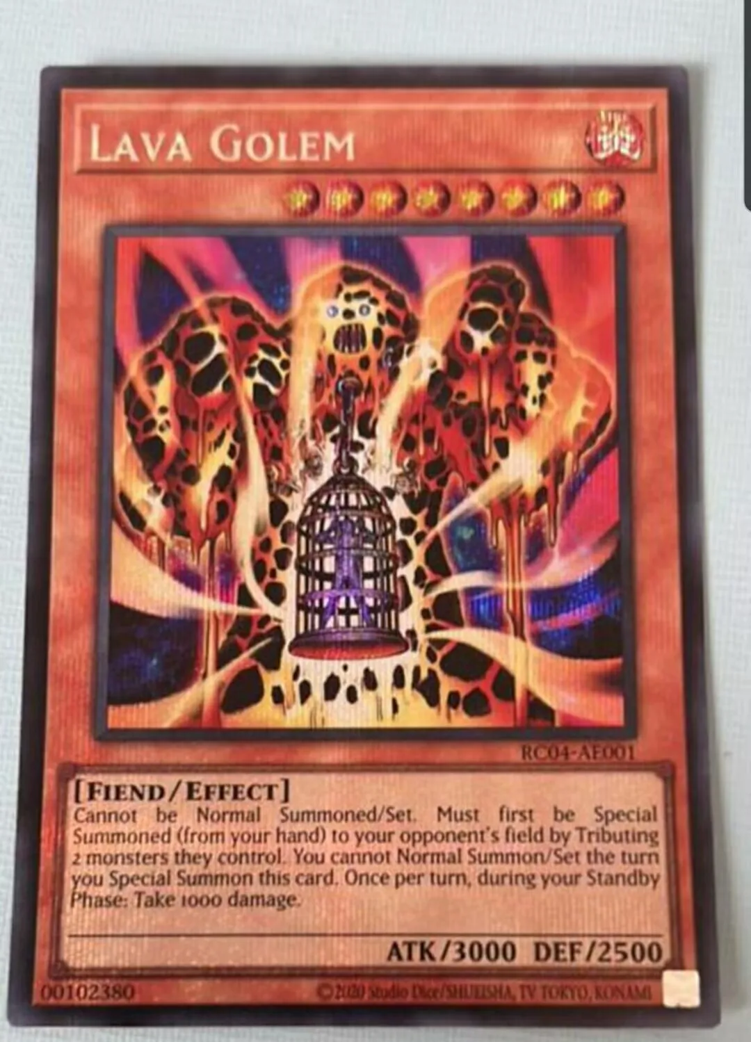 

Yugioh KONAMI Duel Monsters RC04-AE001 Lava Golem Secret Rare Asian English Collection Mint Card