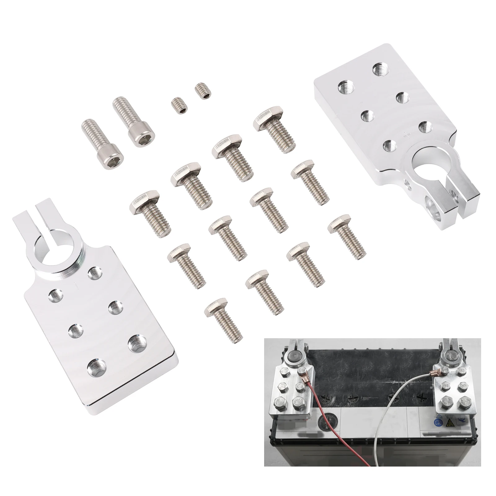 

For SAE Top Post Clamp 6 Spot Flat Lug Battery Terminal Positive Negative For Northstar AGM35 AGM34 AGM34/78 AGM65 AGM24 AGM24F