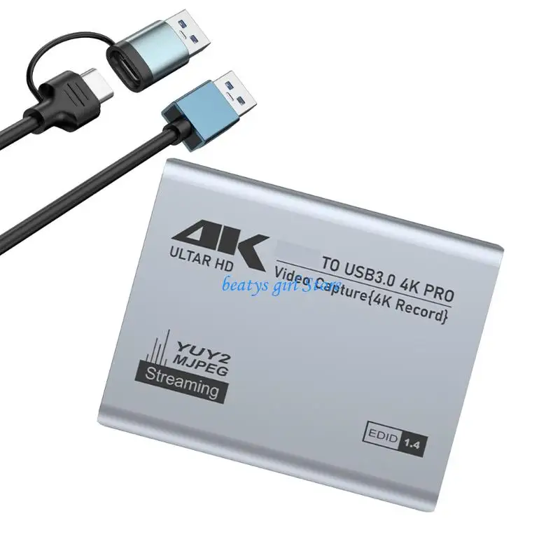 C7AB UHD USB3.0 HDTV Captures Card 4K 60Hz with Loopping Out Function for Content Creators