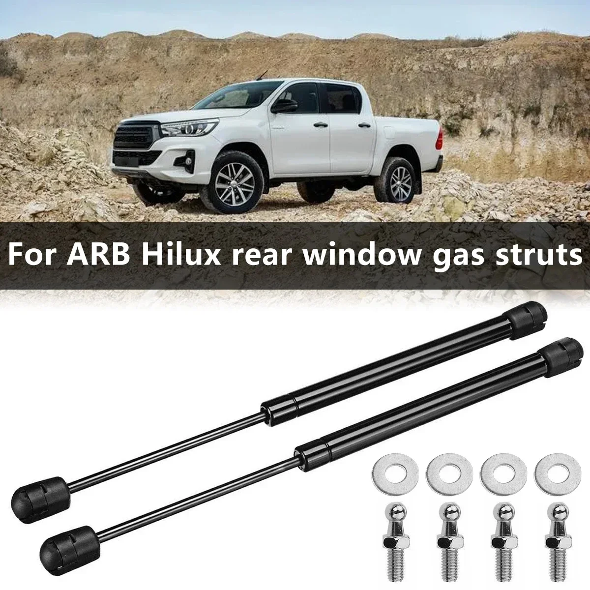 

2pcs Front Hood Bonnet Rear Tailgate Gas Strut Lift Support 160N Gas Spring for RV Car Hilux Pickup ARB Canopy Rear Window